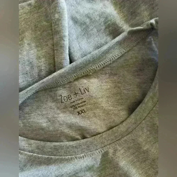 Zoe + Liv Womens Wrap Queen Present Graphics Gray Short Sleeve Tshirt Size XXL - Picture 8 of 8